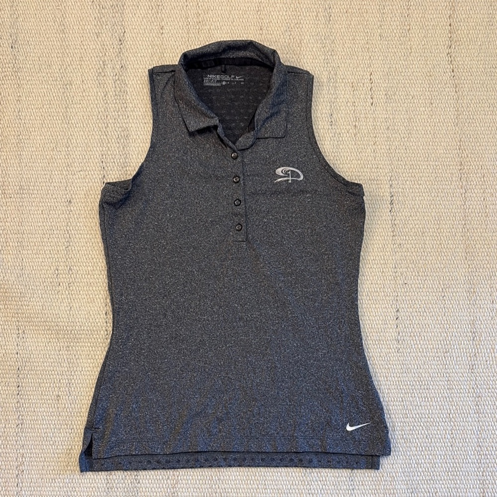 Nike Women's Gray Sleeveless Polo Golf Top - Size Small